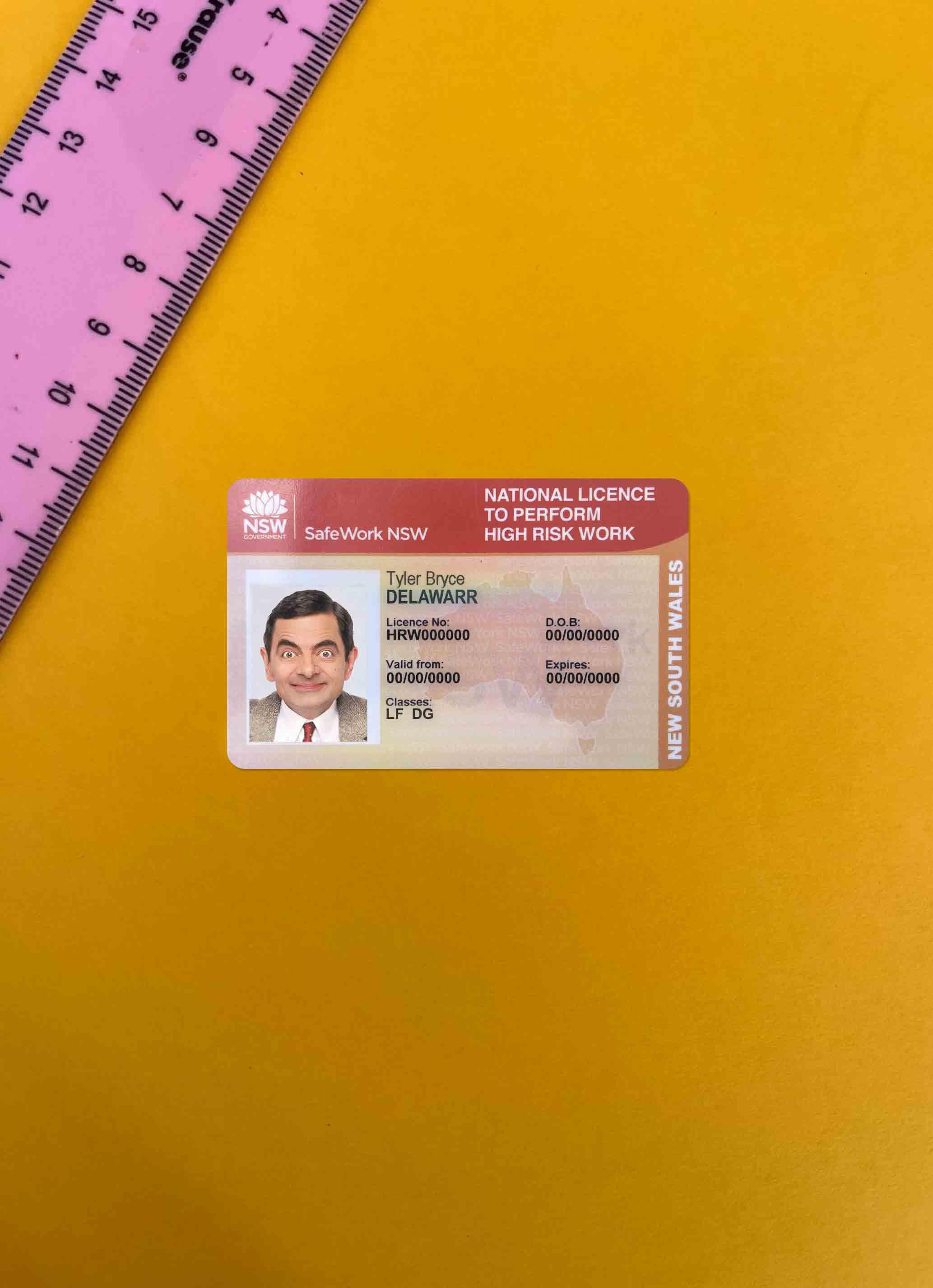 Download Australia New South Wales national license photolook FRONT Photoshop template